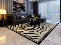 Eurostyle Black & White Tiger Veins Modern Carpet Living Room Tea Table Bedroom Bedside Handmade acrylic Acrylic Carpet Full of Custom