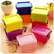 16 color home cute plastic storage box with cover Sundries storage box Mini solid color jewelry box