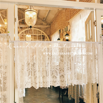 LACESHABBY imported custom white French antique lace embroidery window curtain finished princess style