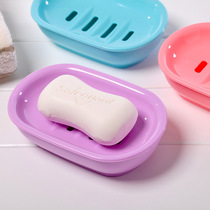 (9 9 yuan 2)Colorful double soap box drain soap box Plastic soap box Bathroom lidless soap box soap dish