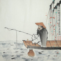 Study restaurant bedroom Porch Boutique pure hand-painted freehand bucket figures Chinese painting and calligraphy works authentic calligraphy and painting