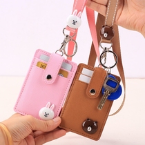 Primary school card set bus card Yangchengtong hanging neck multi-function pocket wallet children couple lanyard card bag