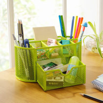 Colorful nine-in-one large capacity multifunctional pen holder containing box pen holder metal grid pen holder