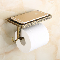 European-style antique tissue holder Toilet paper holder Retro toilet paper holder with mobile phone holder Bathroom bathroom pendant GY230