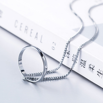 Fashion mens and womens ring necklace short clavicle chain simple Japanese and Korean version of necklace jewelry to send girlfriend best friend gift