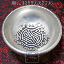 Antique bronze antique Miscellaneous copper plate copper bowl pen wash relief bronze ornaments three dragon play beads Copper Bowl