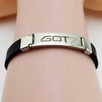 GOT7 mens bean flat piece titanium steel bracelet creative design simple and versatile fashion ins trend stainless steel bracelet
