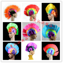 All Saints Party Bar Show Props Chicken Crown Head Wig Punk Dress Up Explosive Head Male Cockhead Wigg