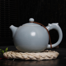 DeHua Ru porcelain agate kung fu tea set anti-scalding Celadon kettle classical glass purple clay pot specials