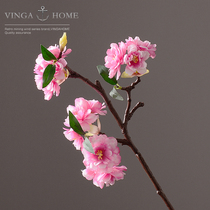 Home Residence Ornament Simulation Cherry Blossom Flower Decoration Flower Arrangement Bottle Living Room Table Floral Instrumental Overall Floral Furnishing