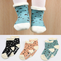 0-4 year old children's socks swing winter socks with velvet and thickened floor socks anti-skid baby socks baby socks