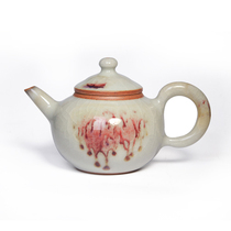 Taiwanese ceramist Chen Mingqian glazed red ice jade teapot is opening the pot ceramic tea set handmade