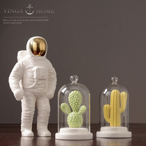 Modern minimalist astronaut ornaments creative Nordic transparent glass cover bedroom room home decorations