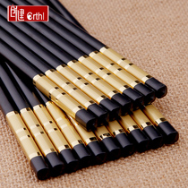 Family hotel restaurant suitable for non-slip flower blooming rich household set 10 pairs of paint-free wax alloy chopsticks