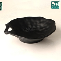 US-Japan Carabao Japanese style cutlery black 7-inch handle deep disc Creative dish Dense Amine Imitation Porcelain Bowl E029