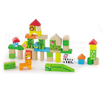 50 tablets of zoo building blocks childrens early education Garden childrens baby Enlightenment puzzle build building blocks toys