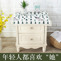 Bedside cover cloth dust cover multi-purpose towel pastoral cover cloth refrigerator air conditioner small round table cover cloth printer cover cloth towel