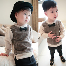Boys autumn winter coat 2020 new 1-3 years old 6 boys sweater plus velvet boys baby children knitted pullover tide