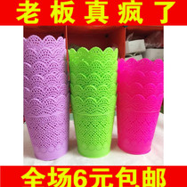 8 yuan Office Home lace hollow desktop small paper basket creative mini trash can dustbin