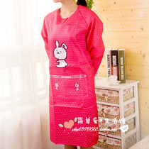 Thickened adult greaseproof anti-fouling apron with long sleeves semi-waterproof anti-wear hood Kitchen Working Clothed Hood 