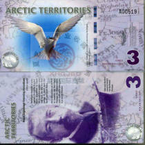 New Arctic $3 plastic banknotes unique Arctic scenery White Eagle polar bear $3 Fidelity foreign banknotes