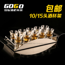 10 Head 15 stainless steel bullet cup holder rectangular cup holder wine cup holder cup holder swallow cup holder bar bar