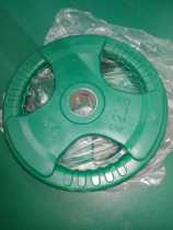 Color rubber barbell sheet Three-hole hand grip large hole barbell sheet Weightlifting Competition Counterweight sheet eco-friendly rubber coated iron cast iron roulette