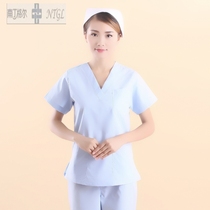 New Nurse Suit Woman Han Edition Handwashing Clothes Summer Dress Brushed Handclothes Short Sleeve Oral Split Suit Workwear NP-77