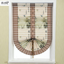 Spring south Roman curtain Chinese style classical lifting fan-shaped curtain Roller curtain Curtain shading living room Bedroom Zhilan room