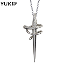 YUKI mens long necklace sweater chain Korean fashion personality original jewelry honor sword Tide people hanging ornaments