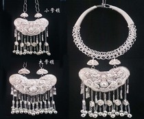 Minority Miao stage costume padlock ethnic collar Miao silver lock ethnic hat collar