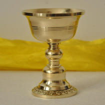 Buddhist supplies pure copper thick butter lamp pure copper lamp cup large height 12 caliber 9