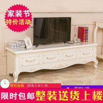 European imitation marble TV cabinet simple modern living room bedroom small apartment American solid wood locker floor cabinet