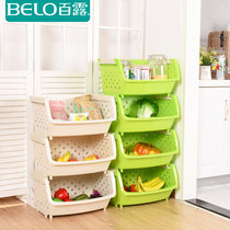 Bailu fruit and vegetable kitchen storage rack storage rack kitchen storage rack finishing rack storage basket 4-story large