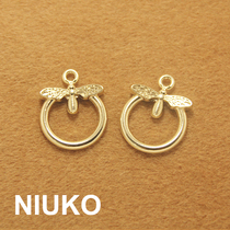 NIUKO fashion bee gold metal ring zipper lock pendant clothing bag accessories three-dimensional double-sided zipper buckle