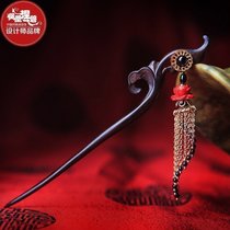 Sandalwood retro hairpin hairpin hairpin hairpin female ancient style wooden simple cheongsam hair accessories daily modern tassel step shake