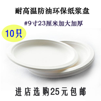 10 disposable plates paper plates dinner plates environmentally friendly pulp plates lunch boxes drawing dishes outdoor barbecue tools