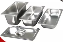 1 4 Stainless steel American straight identity number basin Stainless steel part basin part box Ice cream plate part basin cover food basin