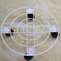 Mobile flowerpot tray base metal chassis round tray universal wheel round thickened flower pot stand pulley iron roller