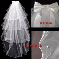 Headyarn multi-layer new Korean four-layer puffy head yarn bow yarn Bride wedding veil manufacturers wholesale