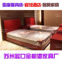 Paint veneer Hotel furniture Soft bag Bedside suite Standard room Hotel rooms full set of furniture Single dormitory bed