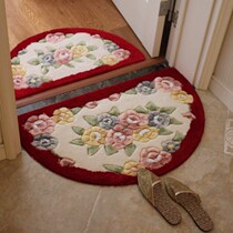 European flower non-slip entrance hall mat Semicircular floor mat Absorbent floor mat into the door mat machine wash 2 sets