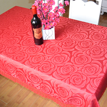 Waterproof tablecloth red oil-proof tablecloth wedding tablecloth tea-like cloth custom-made festive dust-proof cover cloth