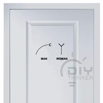 Simple lines for men and women toilets toilet toilet logo stickers wall stickers glass door stickers