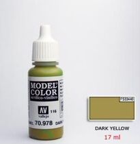 Spanish vallejo(AV lacquer) hand coated with water paint 70978 dark yellow 17ML