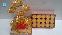 Seven star seven-character lotus lamp holder candle holder ghee for lamp stand Buddha lamp candle holder metal Buddha ghee lamp holder special price