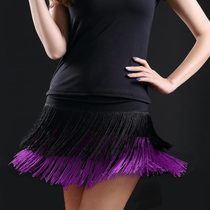 Girls Adult Latin dance skirt Double Tassel skirt Short skirt Latin dance practice skirt Dance practice skirt Performance skirt