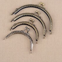 DIY handmade collage material handbag silver color turquoise bronze half round mouth gold base imported accessories