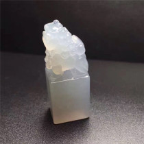 Myanmar natural A goods jade ice waxy small seal seed well hydrated full with certificate KX008