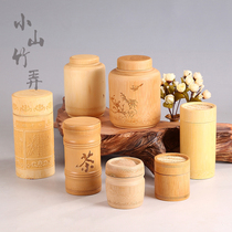 Bamboo tea pot bamboo tea jar tea pot portable bamboo tube bamboo tube tank storage tea box travel tea tube